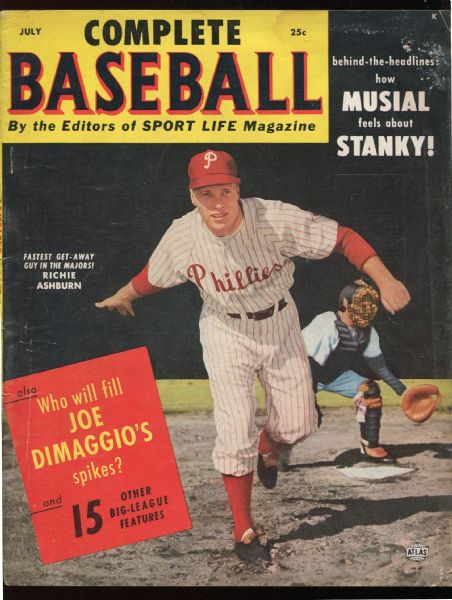 1952 Complete Baseball Magazine July Issue with Richie Ashburn Cover