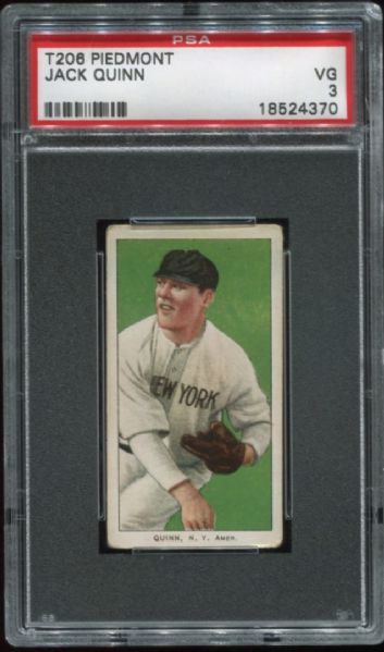 1909-11 T206 Piedmont Jack Quinn PSA 3