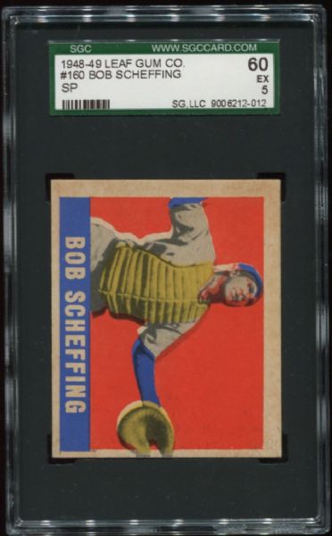 1948-49 Leaf Gum #160 Bob Scheffing Short Print SGC 60