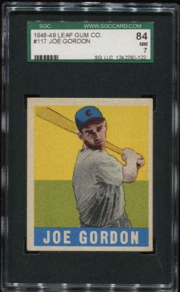 1948-49 Leaf Gum #117 Joe Gordon SGC 84