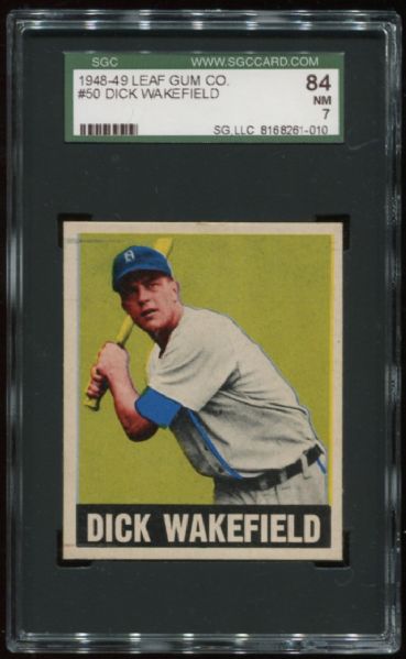 1948-49 Leaf Gum #50 Dick Wakefield SGC 84