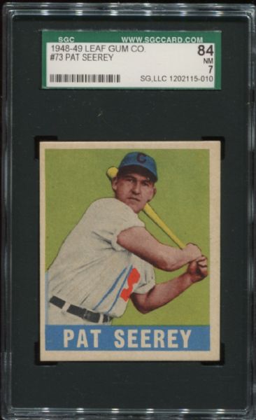 1948-49 Leaf Gum #73 Pat Seery SGC 84