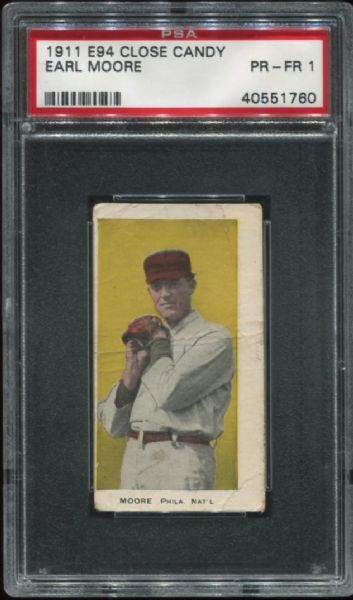 1911 E94 Close Candy Earl Moore PSA 1