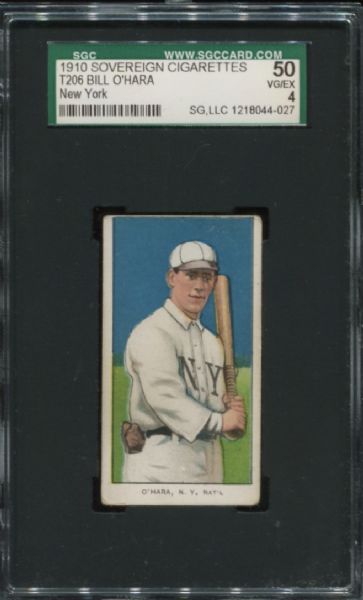 1909-11 T206 Sovereign Bill O'Hara New York SGC 50