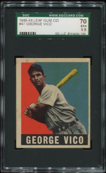 1948-49 Leaf Gum #47 George Vico SGC 70