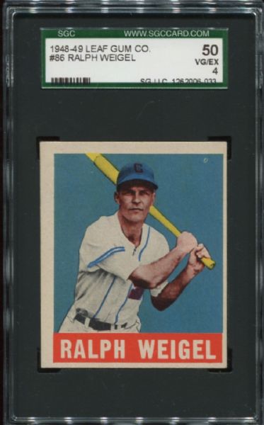 1948-49 Leaf Gum #86 Ralph Weigel SGC 50