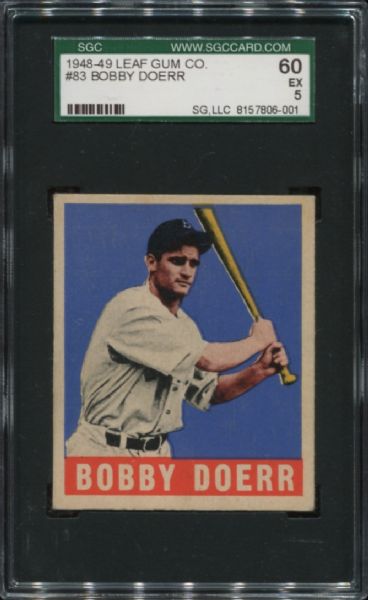 1948-49 Leaf Gum #83 Bobby Doerr SGC 60