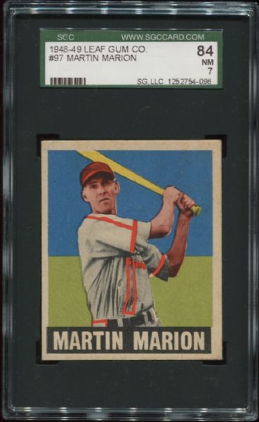 1948-49 Leaf Gum #97 Martin Marion SGC 84