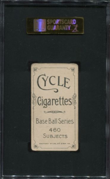 1909-11 T206 Cycle Cigarettes Hugh Duffy SGC 40 - Cycle 460