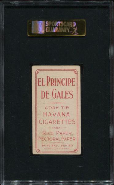 1909-11 T206 El Principe de Gales Hal Chase Throwing Dark Cap SGC 50