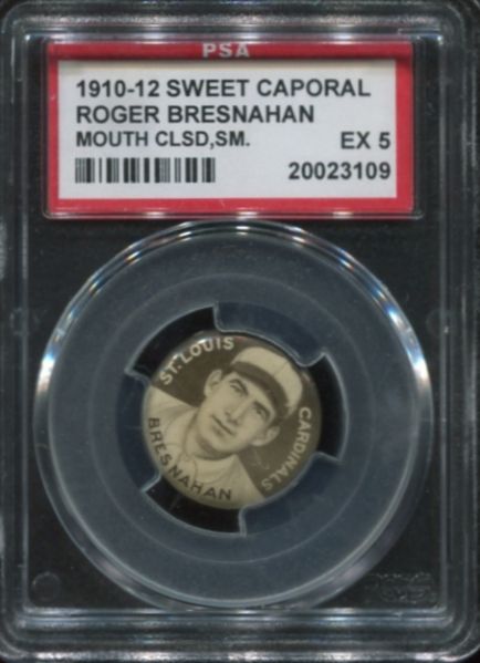 1910-12 P2 Sweet Caporal Pins Roger Bresnahan PSA 5