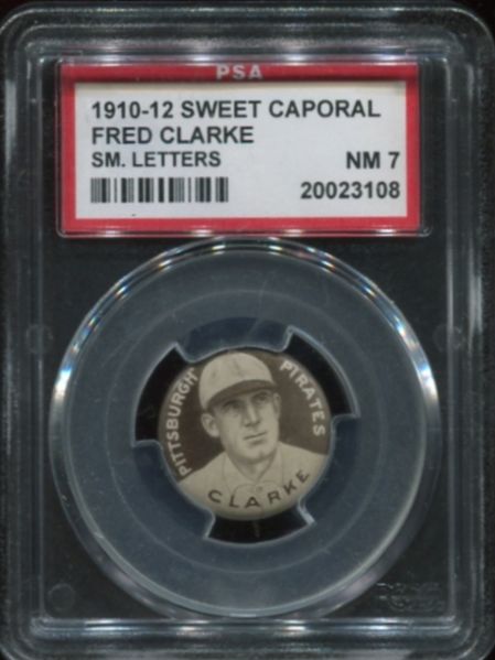 1910-12 P2 Sweet Caporal Pins Fred Clarke PSA 7