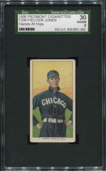 1909-11 T206 Piedmont Fielder Jones Hands At Hips SGC 30