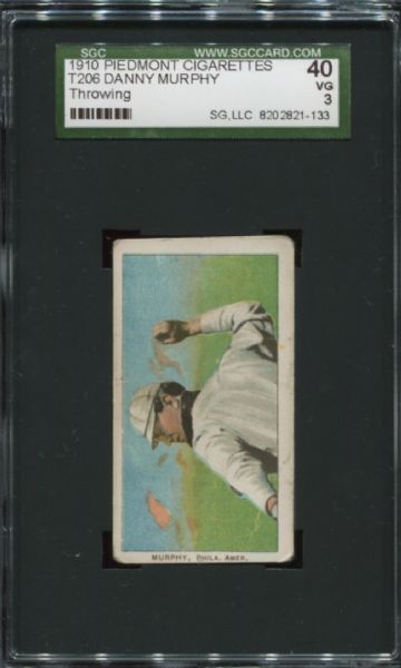 1909-11 T206 Piedmont Danny Murphy Throwing SGC 40