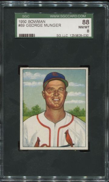 1950 Bowman #89 George Munger SGC 88