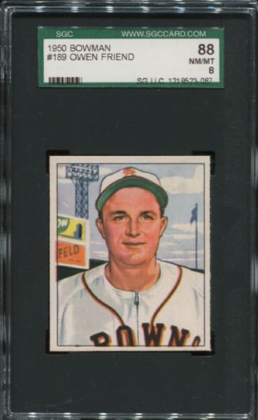 1950 Bowman #189 Owen Friend SGC 88