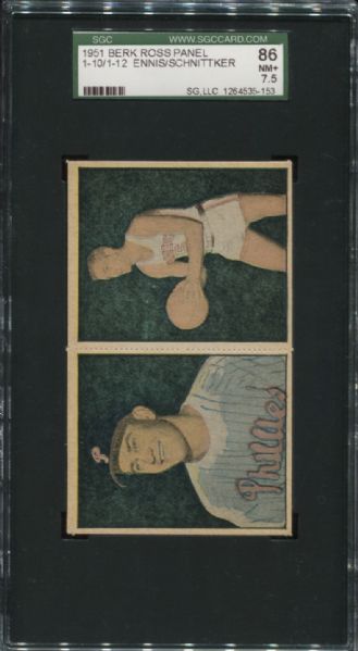 1951 Berk Ross Panel #1-10/12 Ennis/Schnittker SGC 86