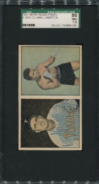 1951 Berk Ross Panel #3-10/12 Heintzelman/LaMotta SGC 86