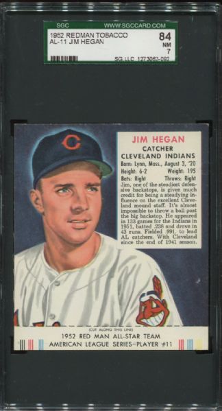 1952 Redman Tobacco AL-11 Jim Hegan SGC 84