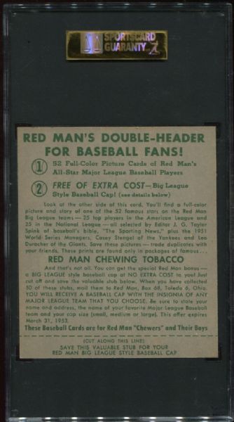 1952 Redman Tobacco AL-3 Yogi Berra SGC 80