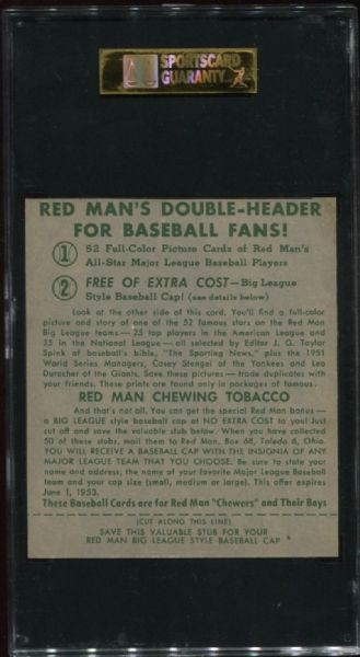 1952 Redman Tobacco Nl-16 Stan Musial SGC 84