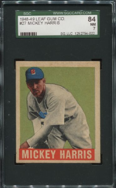 1948-49 Leaf Gum #27 Mickey Harris SGC 84