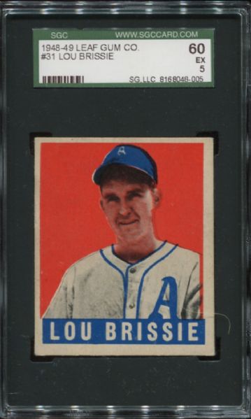 1948-49 Leaf Gum #31 Lou Brissie SGC 60