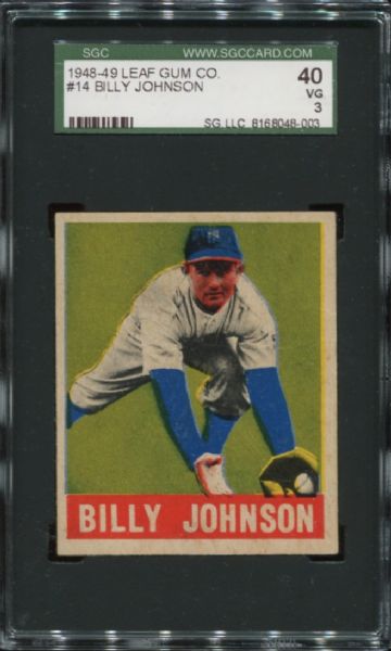 1948-49 Leaf Gum #14 Billy Johnson SGC 40