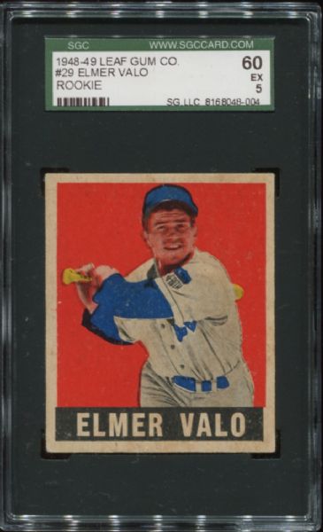 1948-49 Leaf Gum #29 Elmer Valo Rookie SGC 60