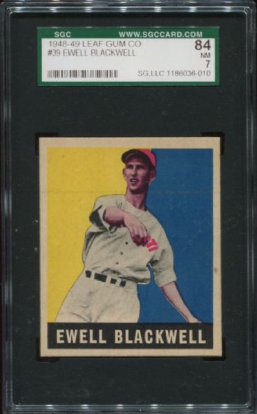 1948-49 Leaf Gum #39 Ewell Blackwell SGC 84