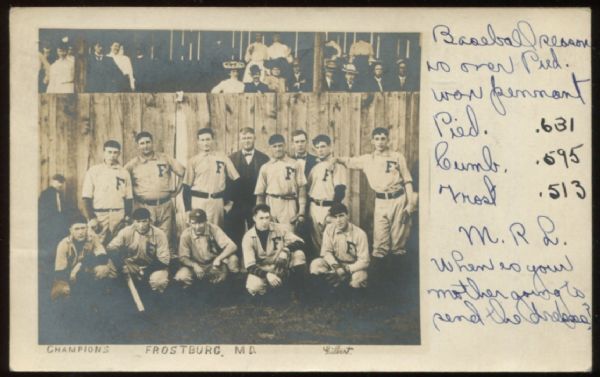 1909 Real Photo Postcard Piedmont League