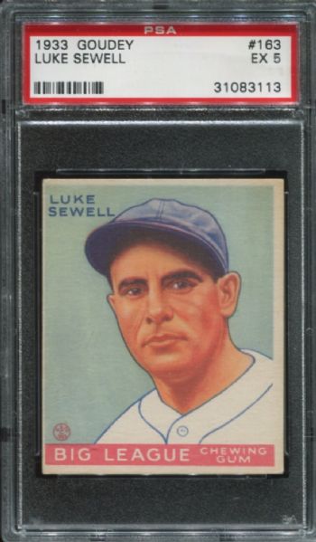 1933 Goudey #163 Luke Sewell PSA 5