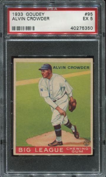 1933 Goudey #95 Alvin Crowder PSA 5