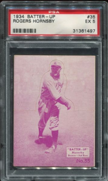 1934 Batter-Up #35 Rogers Hornsby PSA 5