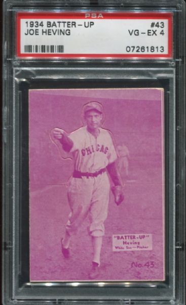 1934 Batter-Up #43 Joe Heving PSA 4