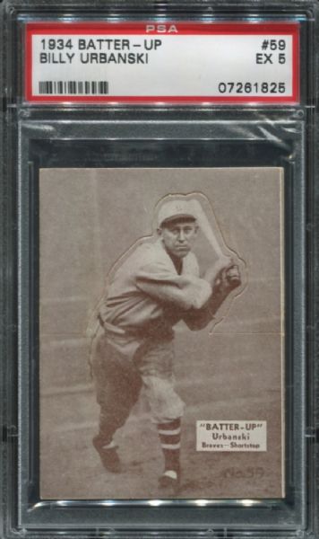 1934 Batter-Up #59 Billy Urbanski PSA 5