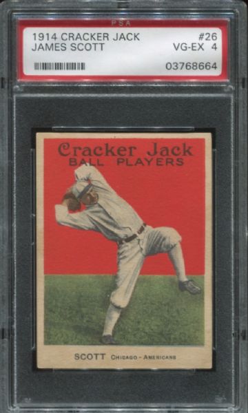 1914 Cracker Jack #26 James Scott PSA 4