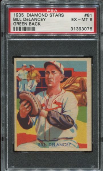 1934-36 Diamond Stars #81 Bill DeLancey PSA 6