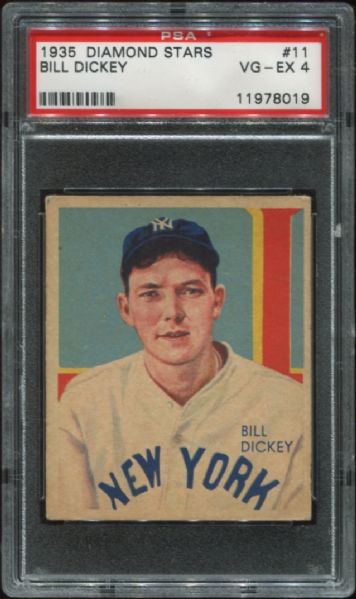 1934-36 Diamond Stars #11 Bill Dickey PSA 4