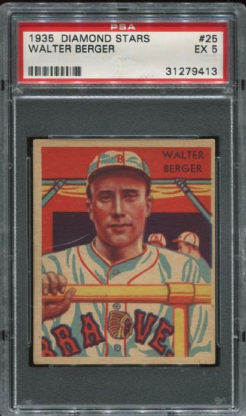 1934-36 Diamond Stars #25 Walter Berger PSA 5