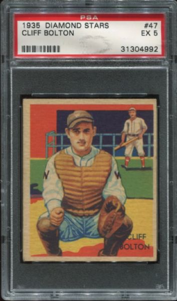 1934-36 Diamond Stars #47 Cliff Bolton PSA 5