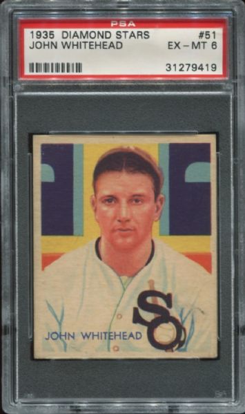 1934-36 Diamond Stars #51 John Whitehead PSA 6