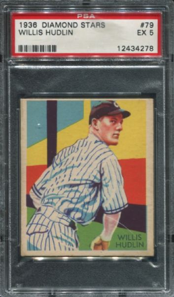 1934-36 Diamond Stars #79 Willis Hudlin PSA 5