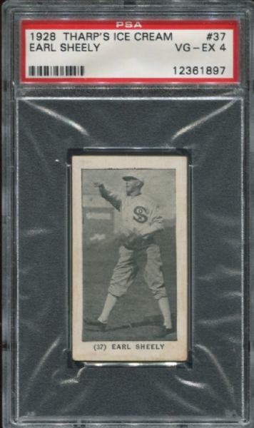 1928 Tharp's Ice Cream #37 Earl Sheely PSA 4