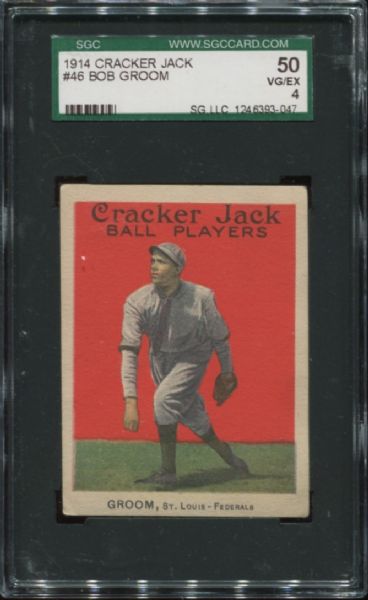 1914 Cracker Jack #46 Bob Groom SGC 50