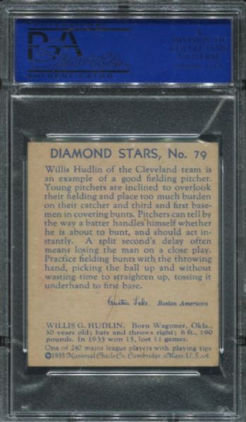 1934-36 Diamond Stars #79 Willis Hudlin PSA 5