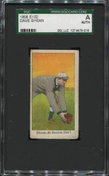 1908 E102 Dave Shean SGC Authentic