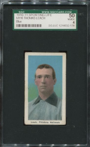 1910-11 M116 Sporting Life Thomas Leach Blue SGC 50