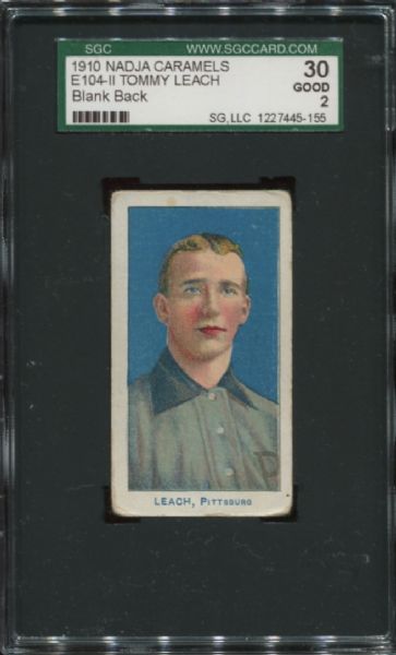 1910 E104-II Nadja Caramels Tommy Leach Blank Back SGC 30