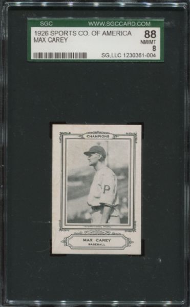 1926 Sports Company of America Max Carey SGC 88